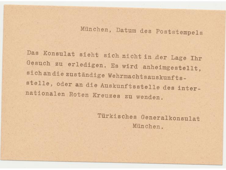 Briefumschlag aus Rendsburg an Deutsche Konsulat in Ankara durch Vermittlung des &nbsp;&nbsp;Türkischen Generalkonsulats &nbs