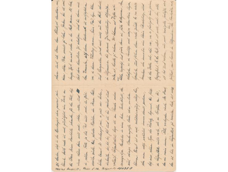 Ostpreußen-Kessel, Brief mit FPSt UB e 12.3.45 nach Berlin, handschriftlicher Absender ... FPNr. 16435 A = Regimentsstab Gren