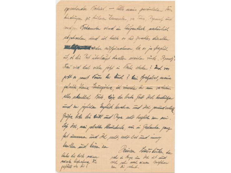 Ostpreußen-Kessel, Brief mit FPSt UB e 12.3.45 nach Berlin, handschriftlicher Absender ... FPNr. 16435 A = Regimentsstab Gren