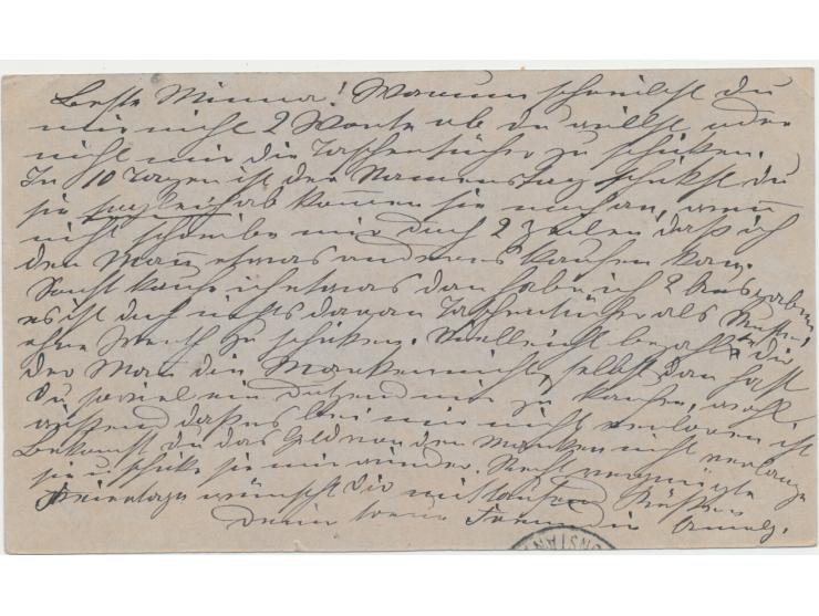 Stempel British Post Office Constantinople 20.4.97 auf Griechenland-Ganzsache 10 L. nach Deutschland, unbeanstandet, Ankunfts