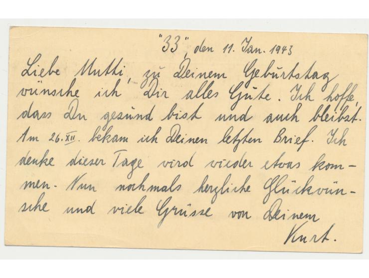 10 C. und 20 C. als Luftpostzuschlag jeweils auf Kriegsgefangenen-Vordruckfaltbrief und -Vordruckkarte nach Deutschland, Masc