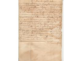 Libyen, Faltbrief mit komplettem Inhalt in italienischer Sprache, geschrieben "11 Marzo 1675 Tripoli di Barberia" von Donisio