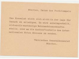 Briefumschlag aus Rendsburg an Deutsche Konsulat in Ankara durch Vermittlung des &nbsp;&nbsp;Türkischen Generalkonsulats &nbs