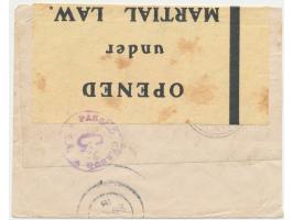 Brief aus dem indischen Internierungslager Belgaum an Emmy Manneschmidt in Amani, Lagerstempel, indische und britische Zensur