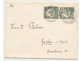 Zwei Briefe einer Korrespondenz aus Tsingtau über Sibirien nach Deutschland: Brief mit Russische Post in China 1 Kop. und 3 x