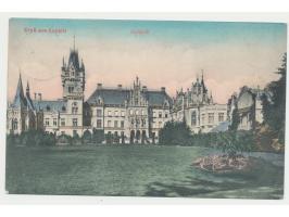 umgearbeiteter&nbsp; Preußen-K2 Koppitz &nbsp;28.8.11 (Uhrzeitangabe hinzugefügt) auf kolorierter Ansichtskarte Schloss Koppi