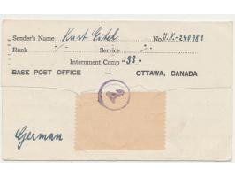 10 C. und 20 C. als Luftpostzuschlag jeweils auf Kriegsgefangenen-Vordruckfaltbrief und -Vordruckkarte nach Deutschland, Masc