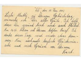 10 C. und 20 C. als Luftpostzuschlag jeweils auf Kriegsgefangenen-Vordruckfaltbrief und -Vordruckkarte nach Deutschland, Masc