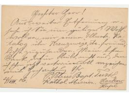 Ganzsache Deutsche Post 10 Pf., geschrieben "Kathol. Mission Hankow" am 29.8.06, befördert durch die chinesische Post, versch