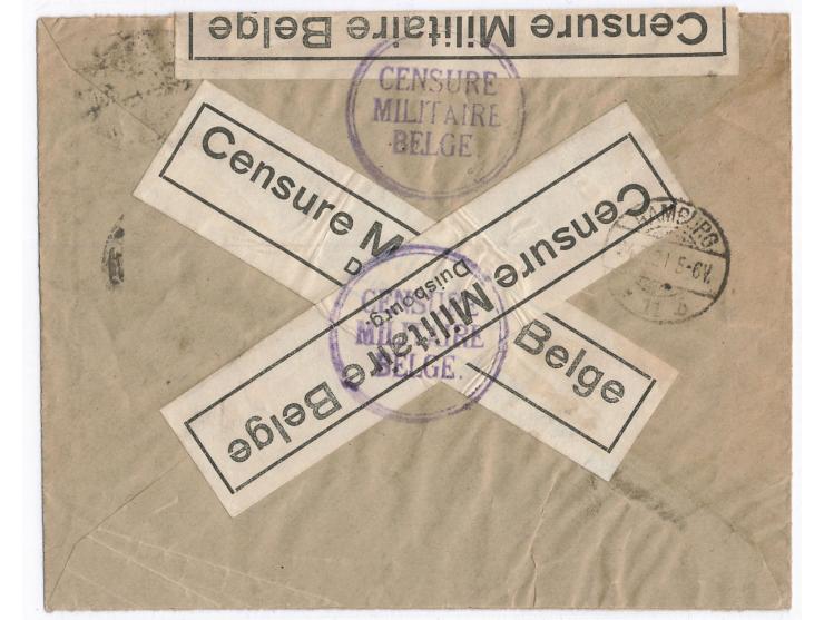 Rheinland-Besetzung,  R-brief mit Stempel  Dülken  22.7.21 nach Hamburg, Frankatur 160 Pf., oben weißer Verschlußzettel  Cens