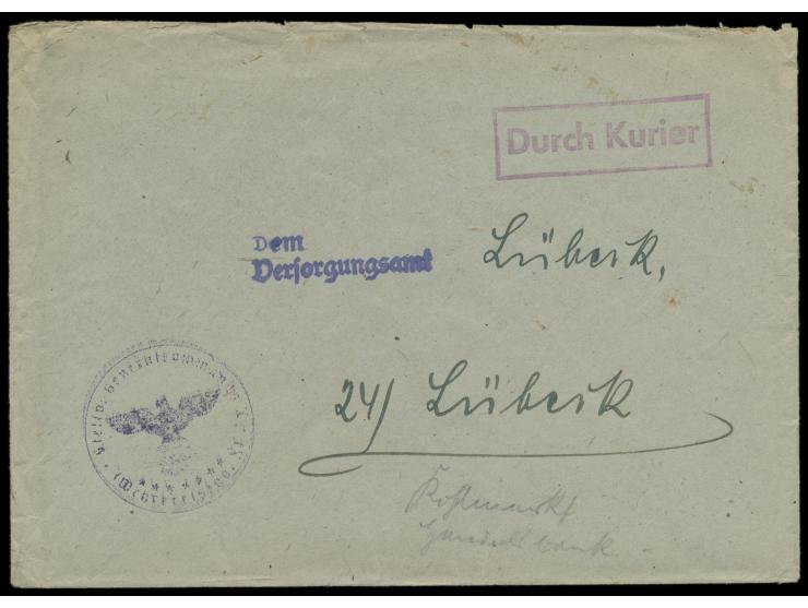 RPD Hamburg, &nbsp;ca. Juni 1945, Dienstbrief mit rs Absenderstempel Wehrkreisarzt ... Hamburg und hs &quot;Geschäftlich / Ge