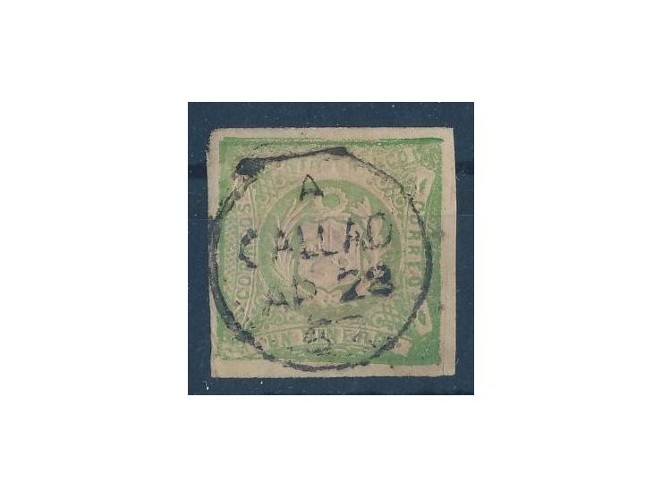 Stempel des britischen Postamts  Callao  28.4.67 auf Peru 1 Dinero grün, Marke vollrandig
Stichwort: Großbritannien
