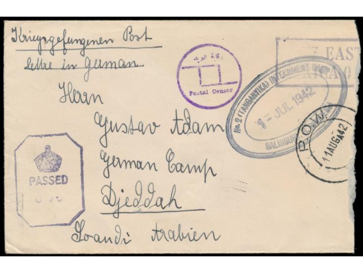 3 Briefe aus dem II. Tanganyika Internment Camp Salisbury / South Rhodesia 28.1., 18.3. und 1.7.1942 an einen Deutschen im  "