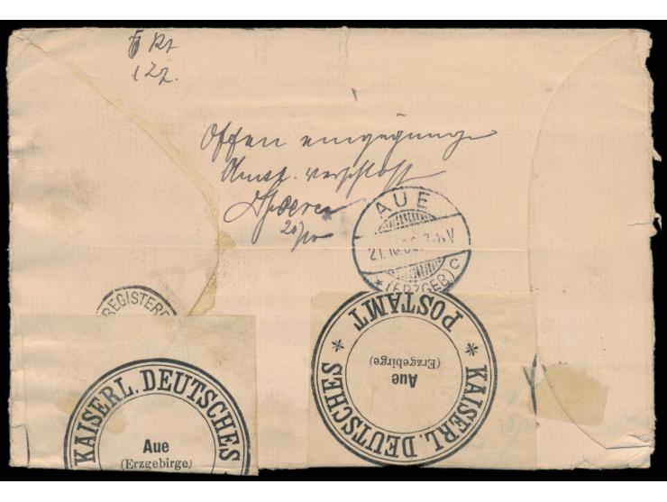 Cape of Good Hope,  1/2 d., 2 x 2 1/2 d. und 6 d. auf  Einschreibbrief  nach Deutschland, Squared Circle  Beaconsfield  24.9.