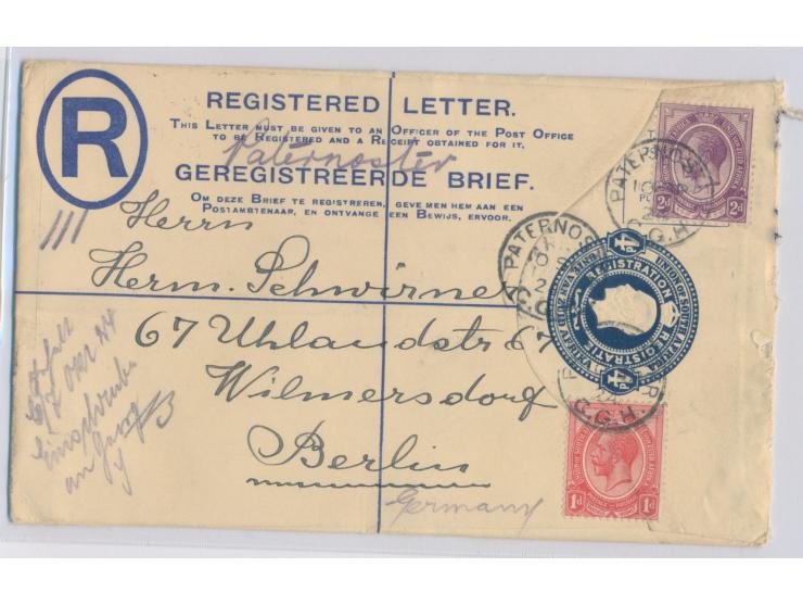 R-Ganzsache 4 d. mit Zusatzfrankatur 1 d. und 2 d. nach Berlin, Stempel  Paternoster C.G.H.  10.9.24 (kleiner Postort in der 