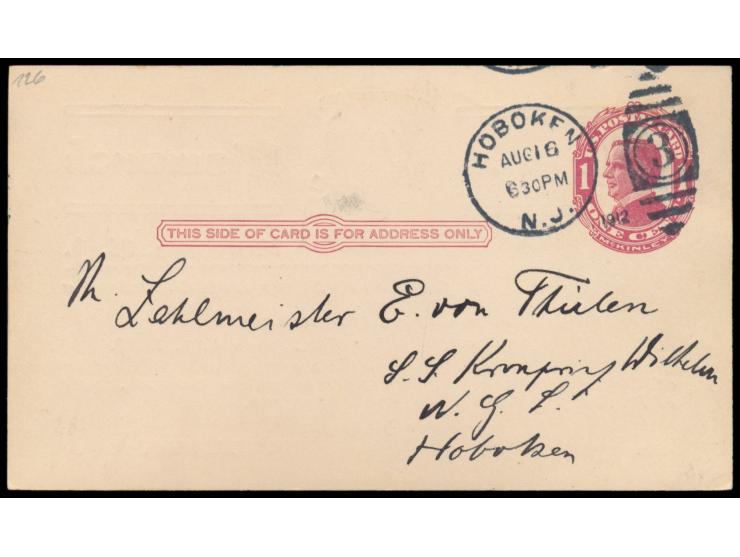 Ganzsache 2 C. Mc. Kinley mit rückseitigem &nbsp;Zudruck &quot;Cafe Bismarck&quot; &nbsp;mit Bild des ehemaligen deutschen Re