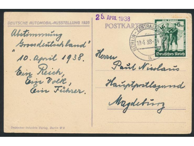 Automobilausstellung 1925:  seltene Sonderkarte  "Deutsche, kauft deutsche Kraftfahrzeuge  -Wer Auslandswagen kauft, macht De