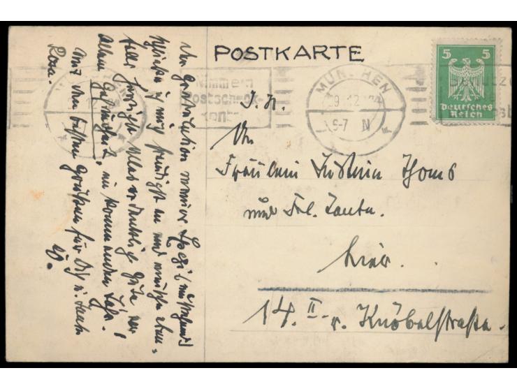 Arends, Karl Oskar  (deutscher Landschaftsmaler 1863 - 1932), handgemalte Ansichtskarte (Kreide und Tusche) als  Neujahrsgruß