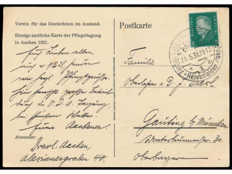 Aachen, Tagung des Vereins für das Deutschtum im Ausland ... 1931,  Künstler-Signatur  Jupp Wiertz  (bedeutender Vertreter de