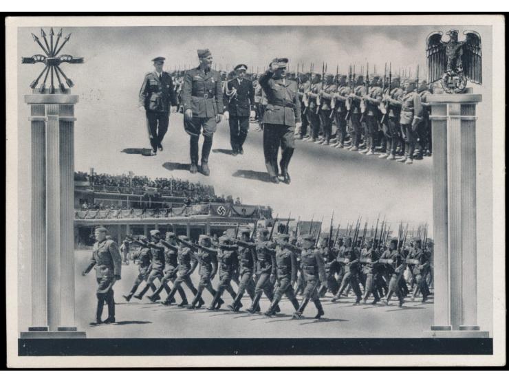 Heimkehr der deutschen Freiwilligen aus Spanien  31.5.1939, Verlag Hermann Hunsinger, Nürnberg, Frankatur 3 Pf. Hindenburg, B