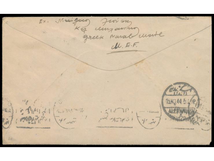 Stempel  Field Post Office 572  15.11.44 und violetter Zweikreisstempel  Creek Navy Censor  auf Brief eines Angehörigen der g