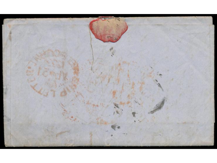 roter Stempel  Ship Letter London  7.2.53 und roter Stempel Paid 7.2.53 auf Faltbriefhülle mit Teil des Inhalts  nach Melbour