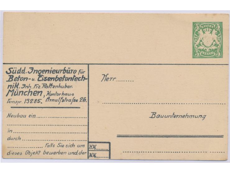 Südd. Ingenieurbüro,   Wertstempel  5 Pfg. Wappen grün, Frech B 6, ungebraucht
