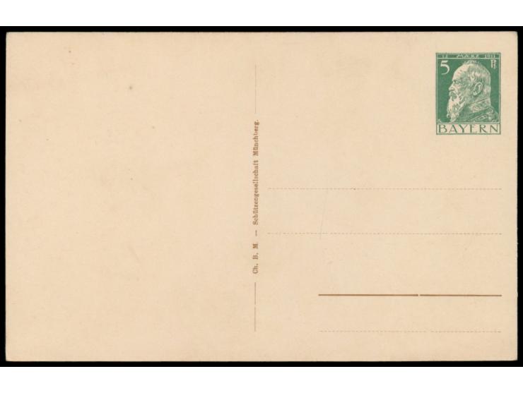 Privatganzsache 5 Pf. Luitpold,  XI. Ober-Unterfränkisches Bundesschießen Münchberg ... 1911,  mit Bild Stadtansicht, Frech C