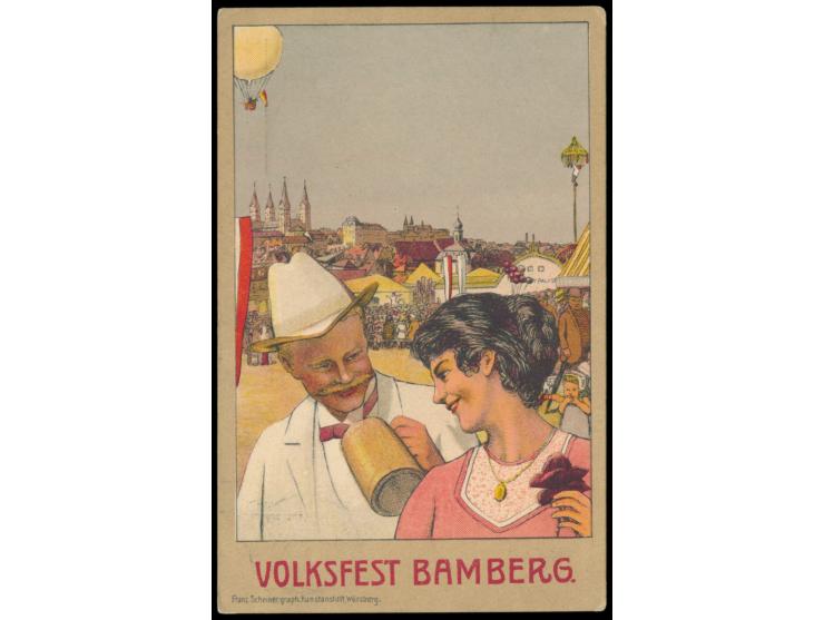 Privatganzsache 5 Pf. Luitpold,  Volksfest Bamberg,  doppelter Unterstrich 18 mm, Frech D 10 / 03, Stempel Bamberg 2 8.7.13, 