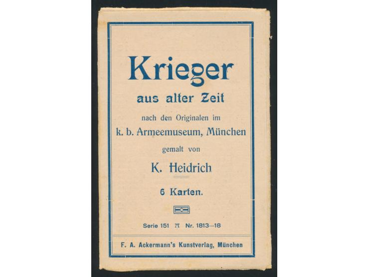 "Krieger aus alter Zeit",  Uniformen aus dem Armeemuseum, Wertstempel Huppsches Wappen 5 Pf.,  komplette ungebrauchte Serie v