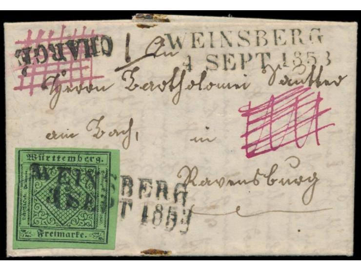 1. Ausgabe &nbsp;6 Kr. vollrandig mit markantem &nbsp;Plattenfehler &nbsp;&quot;untere Linie des Ziffernquadrats gespalten&qu