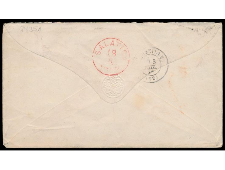 Brief (Umschlag) mit Stempel  Burtscheidt  6.7.69  nach Java,  handschriftlicher Vermerk  "P.42",  blauer Grenzübergangsstemp