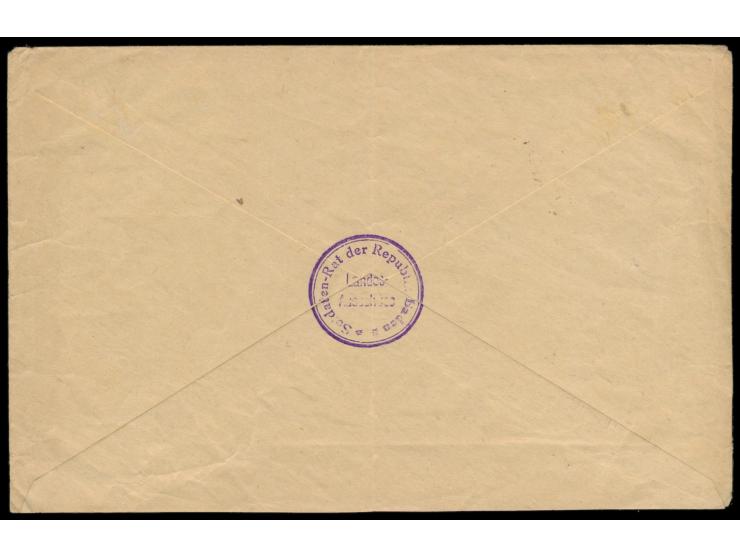 Revolution 1918,  Dienstbrief "Heeressache" mit Stempel  Durlach  26.1.19 nach München, vorderseitig Absenderstempel "Landes-