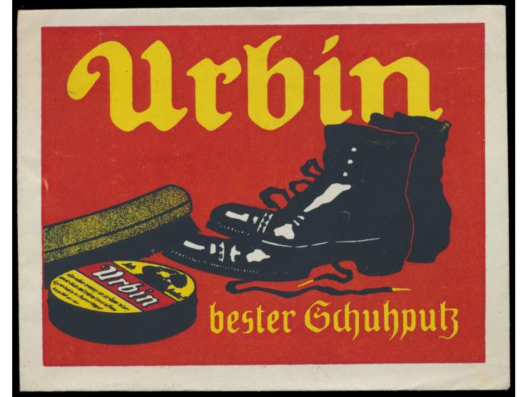 40 Pf. mit Firmenlochung "U &amp; L" auf dekorativem mehrfarbigem  Reklameumschlag  mit rückseitig ganzflächigem Druck  "Urbi