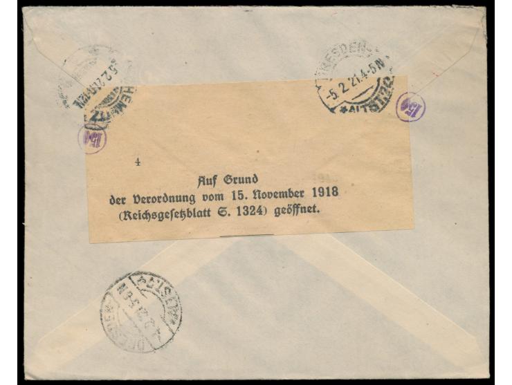 2 x  Bulgarien  25 St. auf Einschreibbrief mit Stempel Philippople 28.1.21 und handschriftlichem R-Vermerk nach Deutschland, 