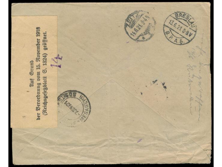 2 x  Rumänien  2 Lei auf Einschreibbrief mit Stempel  Braila  6.6.21 nach Deutschland, handschriftlicher R-Vermerk,  R-Zettel