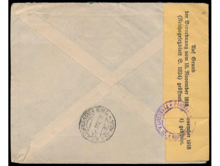 Italien &nbsp;10 C. und 4 x 15 C. auf Einschreibbrief mit Stempel Milano 5.10.21 nach Deutschland, links gelber Verschlußzett