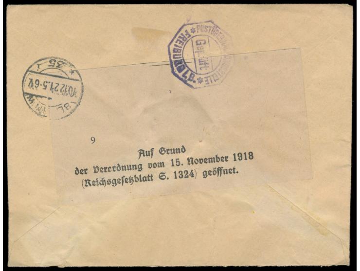 Spanien &nbsp;50 C. auf Einschreibbrief mit Stempel &nbsp;Certificado San Sebastian &nbsp;6.12.21 nach Berlin, handschriftlic