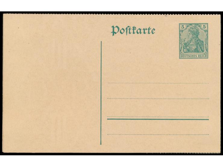 Ganzsache 5 Pf. mit Rauten-Wasserzeichen,  gezähnt,  kompletter senkrechter  Fünferstreifen,  tadellos postfrisch, MiPr. 875 