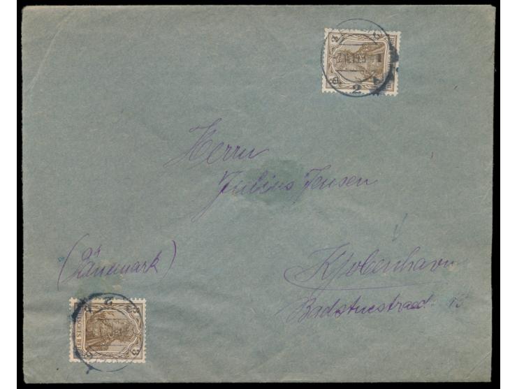 DAPAG-Frankier- und Stempelmaschine Leipzig a 2 b  7.11.19 mit 2 x 3 Pf. Germania rechts oben und links unten auf Drucksache 