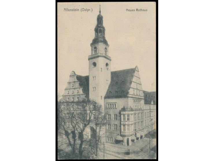 Ovalstempel  Königsberg - Allenstein  mit Unterscheidungsbuchstaben a   Z. 779   27.3.24 auf Ansichtskarte Allenstein (Ostpr.