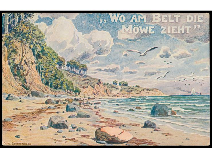 Sonderburg - Norburg  Zug 7 20.10.12, Stumpfovalstempel der Kleinbahn (Schmalspur) auf der Insel Als, Nordmarkverein-AK mit 5