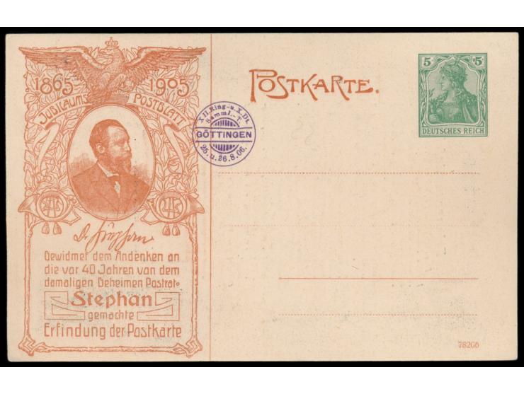 Privatganzsache 5 Pf.,  "Jubiläums-Postblatt ..." , Rückseite schwarz-weiß, Frech C 64 / 01, ungebraucht
Stichwort: Post / Po