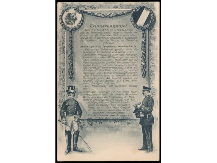 Privatganzsache 5 Pf.,  "Jubiläums-Postblatt ..." , Rückseite schwarz-weiß, Frech C 64 / 01, ungebraucht
Stichwort: Post / Po