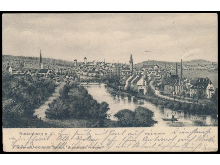 Privatganzsache 5 Pf.,  Rottenburg a. Neckar - Jubiläums-Gewerbe- u. Industrie-Ausstellung,  Frech C 67 / 09, Stempel Rottenb