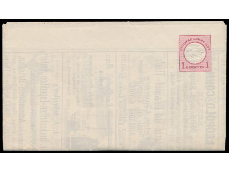 Anzeigenfaltbrief &nbsp;1 Gr. Großer Brustschild von Berlin, innen Serienvermerk &nbsp;Litt. D. Ser. II. , Strahlendorf / Met