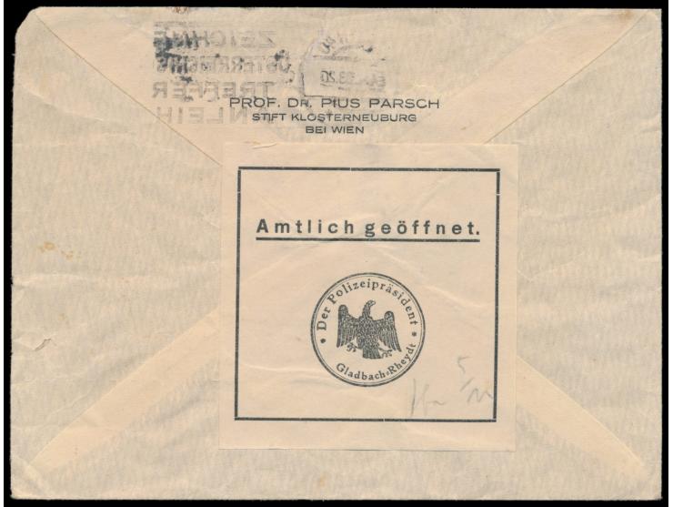 Brief mit Absendereindruck "Prof. Dr.  Pius Parsch , Stift Klosterneuburg bei Wien" (bedeutender österr. Theologe), Frankatur