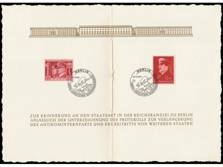 Geschenkheft der Deutschen Reichspost &nbsp;&quot;Zur Erinnerung an den Staatsakt in der Reichskanzlei zu Berlin anlässlich d