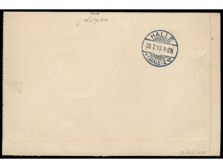 Heftchenblatt &nbsp;2 x 5 Pf. + 4 x 10 Pf. mit durchgezähntem Blattrand und zwei Strichelleisten (üblicher Heftchenschnitt) a