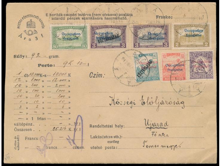 großformatiger Dienstbrief der Hauptstaatskasse als  Wertbrief 45.000 MK Nachnahme 700 Mk,  254 Gramm, portorichtig mit  10 M